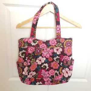 EUC Vera Bradley Mod Floral Pink Pleated Tote